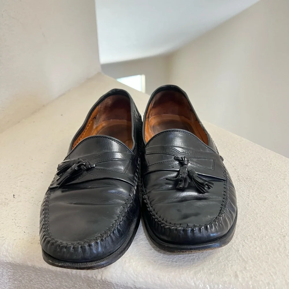 Allen Edmonds Naples Black‎ Leather Tassel Loafers Dress Shoes Men’s Size 12